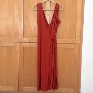 Banana Republic Burnt Sienna Wrap Dress Size M Tall Flattering
